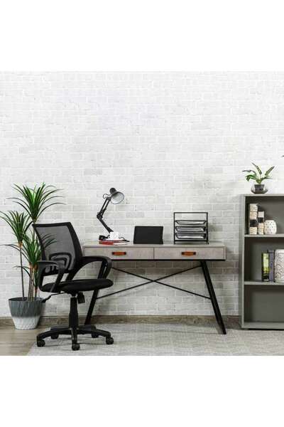 PAN HOME Deroche Writing Desk With Drawer - Grey Black