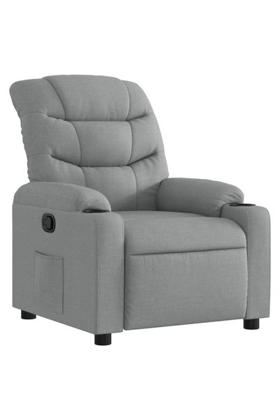vidaxl Fotoliu rabatabil, gri deschis, material textil