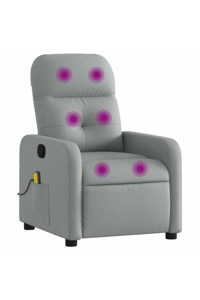 vidaxl Fotoliu de masaj rabatabil, gri deschis, textil