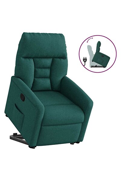 vidaxl Fotoliu rabatabil ridicare pe verticală, verde închis, textil