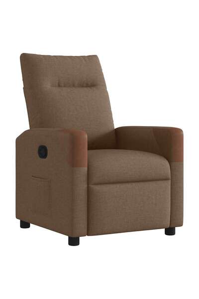 vidaxl Fotoliu rabatabil, maro, material textil