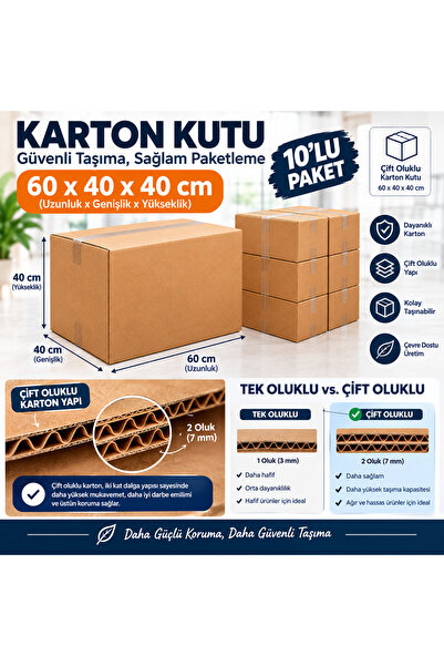 60x40x40x EŞYA TAŞIMA KOLİSİ,ÇEYİZ KOLİSİ,İHRACAAT KOLİSİ,TAŞINMA KOLİSİ,10'LU PAKET