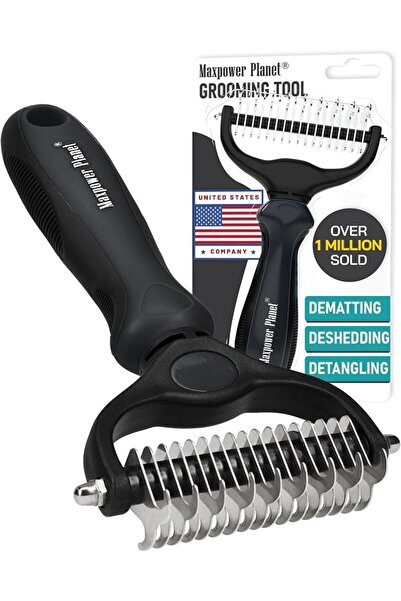 Maxpower Planet Pet Grooming Brush - Double Sided Shedding and Dematting Unde...
