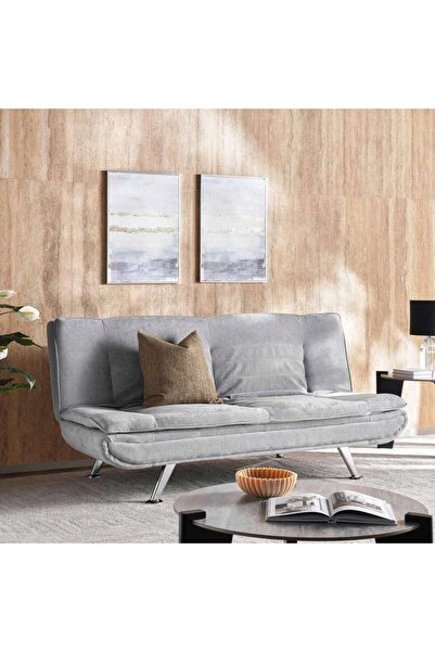 PAN HOME Parisa Sofa Bed - Grey & Silver