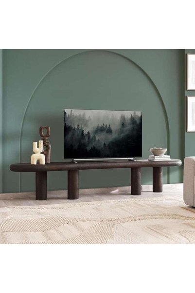 PAN HOME وحدة تلفزيون هاربر حتى 80 بوصة - خشب - بني