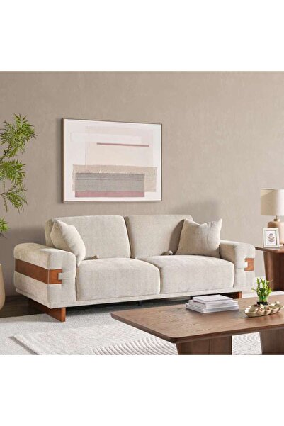 PAN HOME Zentro 3 Seater Sofa - Dark Beige