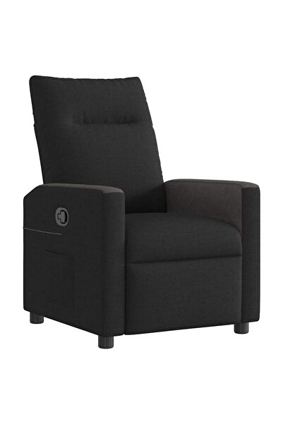 vidaxl Fotoliu rabatabil, negru, material textil