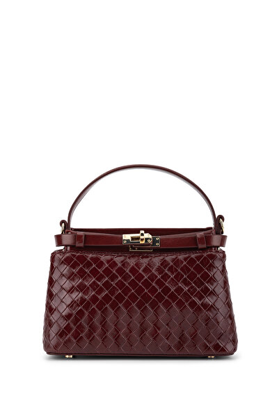 Tamer Tanca Women's Faux Leather Burgundy Shoulder Bag