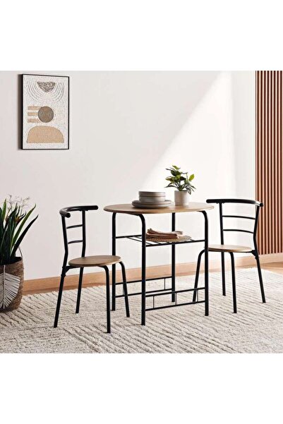 PAN HOME EVERLY 1+2 DINING SET - NATURAL BLACK