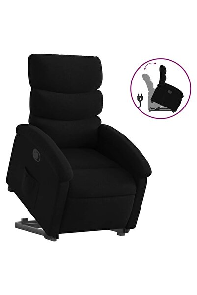 vidaxl Fotoliu rabatabil cu ridicare pe verticală, negru, textil
