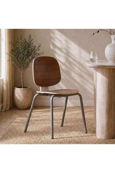 PAN HOME Monvay Dining Chair - Brown & Grey