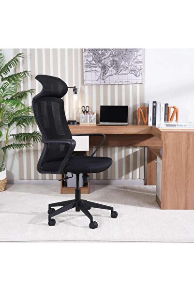 PAN HOME Aniza Office High Back Chair Mesh Fabric - Black