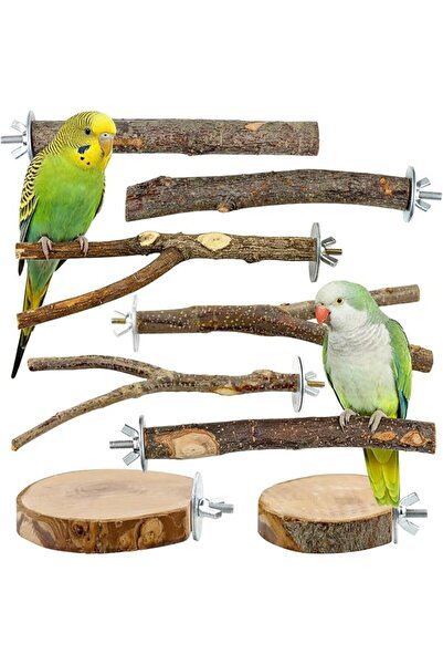 CZWESTC Natural Wood Bird Perches for Cage, Parrot Perch Stand & Platform, Bi...