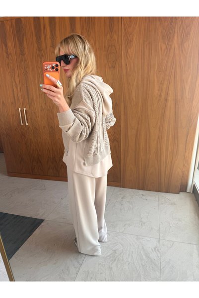 begum mayda Bej Premium Modal Triko Mix Takım