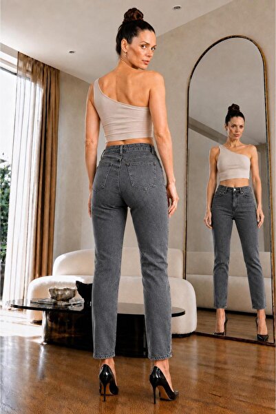 Echo&Ember High Waist Tube Leg Mom Jeans Pants