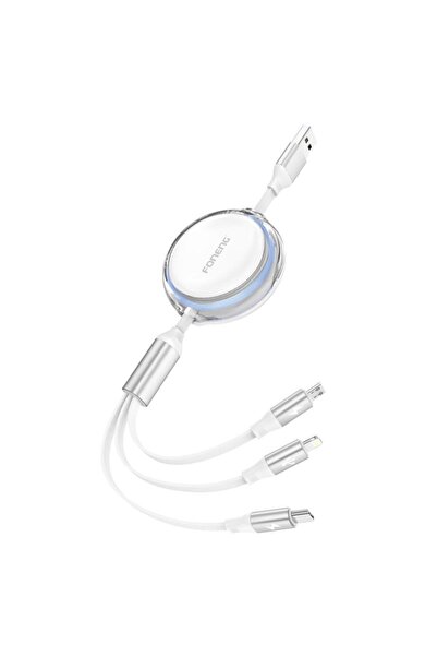 FONENG Καλώδιο σύνδεσης USB 2.0 X113 Ανασυρόμενο Επίπεδο 3 σε 1 USB A σε Micr...