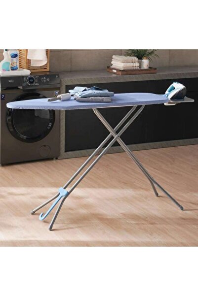 PAN HOME Solon Ironing Board with Steam Iron Rest 38x122x65-90cm - Silver
