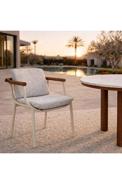 PAN HOME Raaha Outdoor Dining Chair - Cream