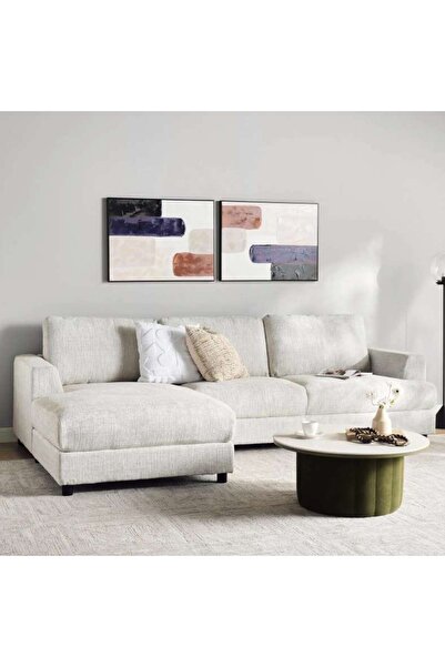 PAN HOME Synes Corner Sofa Set Right - Beige