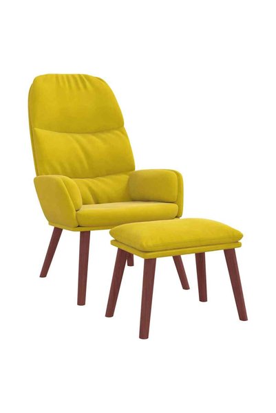 vidaxl Scaun de relaxare cu suport picioare, galben, catifea