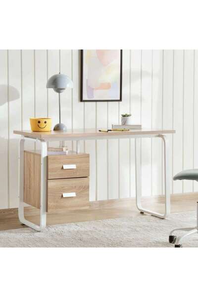 PAN HOME Tacy Study Desk Melamine - Natural White