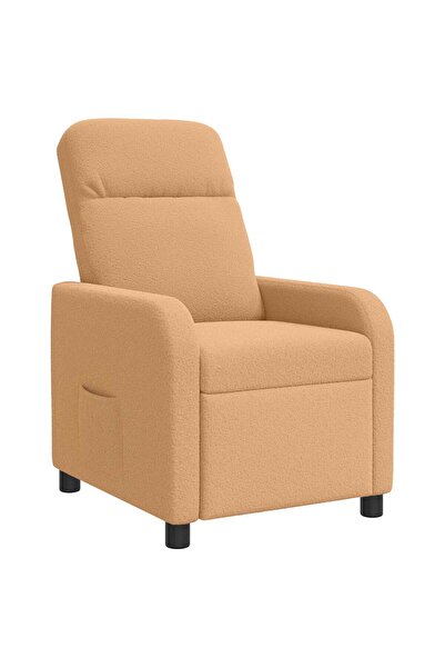 vidaxl Fotoliu reclinabil Bej Bouclé