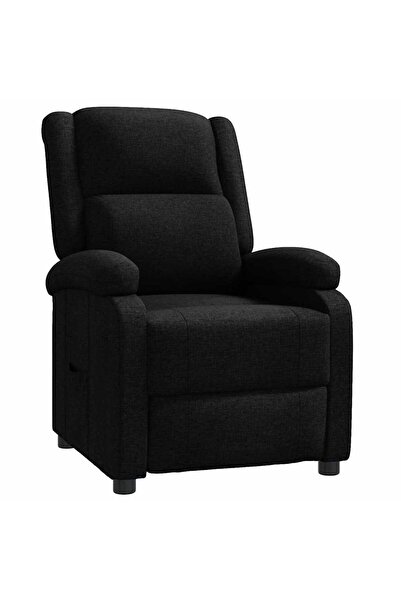 vidaxl Fotoliu rabatabil, negru, material textil