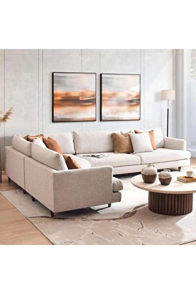 PAN HOME Harvelle Corner Sofa Set - Beige