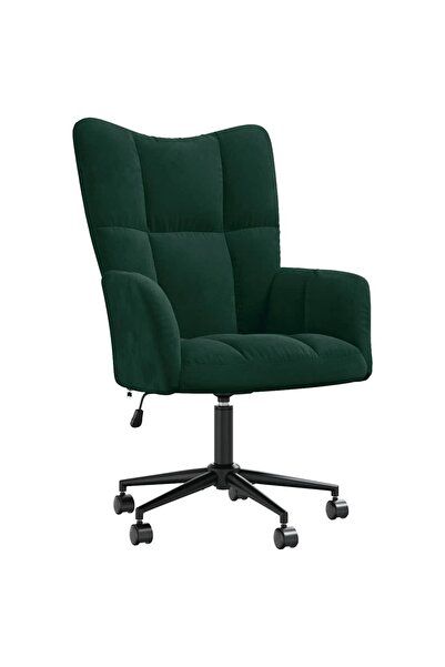 vidaxl Scaun de relaxare, verde închis, catifea