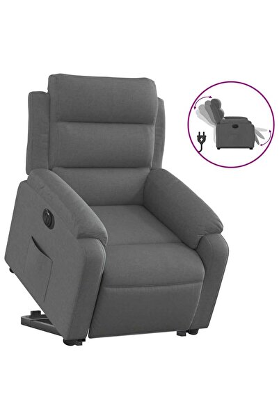 vidaxl Fotoliu electric rabatabil cu ridicare, gri închis, textil