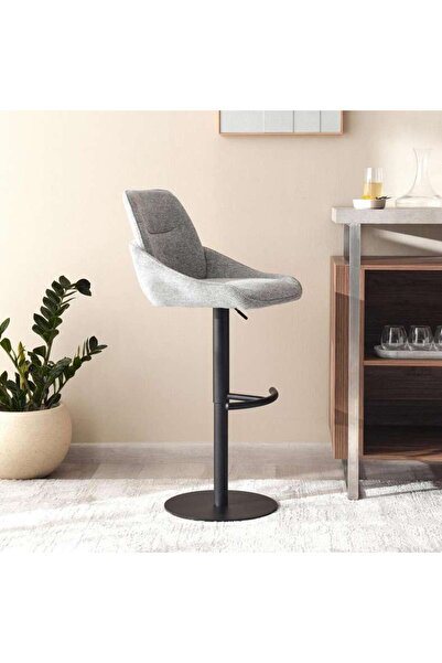 PAN HOME Vermont Bar Chair With Armrest - Grey Silver