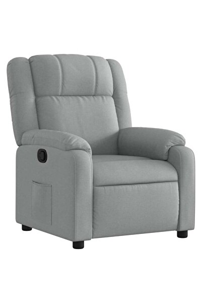 vidaxl Fotoliu rabatabil, gri deschis, material textil