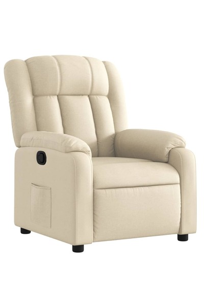 vidaxl Fotoliu rabatabil, material textil crem