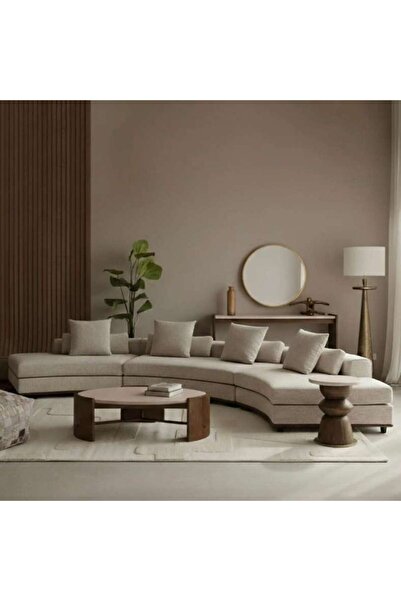 PAN HOME Snuggle Den Corner Sofa Set - Beige