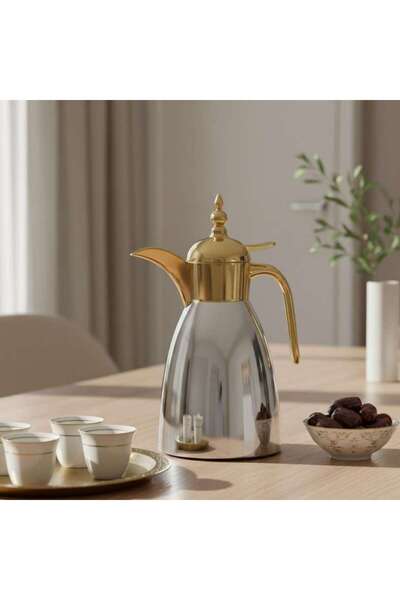 PAN HOME Amira Stainless Steel Vacuum Flask 1l -chrome & Gold