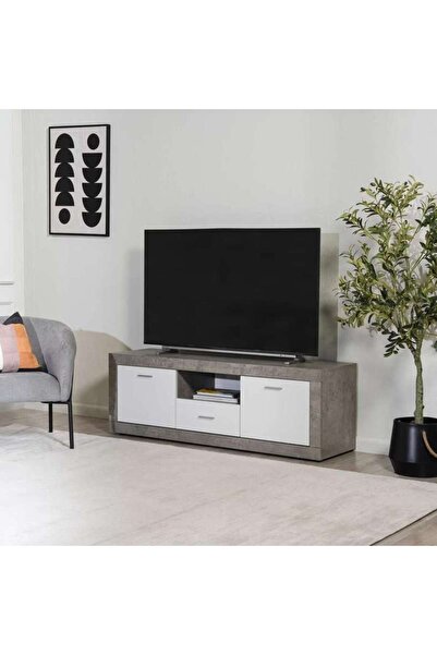 PAN HOME Nigol Tv Unit Upto 55 Inch Melamine - Grey White