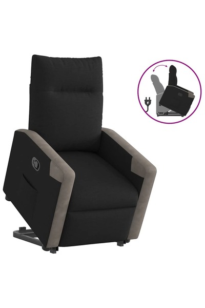 vidaxl Fotoliu rabatabil cu ridicare pe verticală, negru, textil