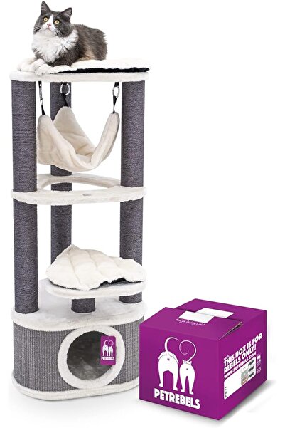 Petrebels Cleopatra Catharina Cat Tree Scratching Post, 120 Beige