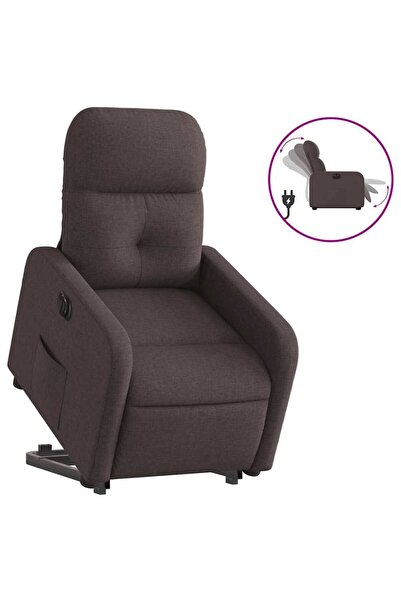 vidaxl Fotoliu electric rabatabil cu ridicare, maro închis, textil