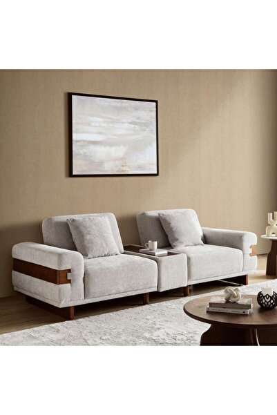 PAN HOME Zentro 4 Seater Sofa - Beige