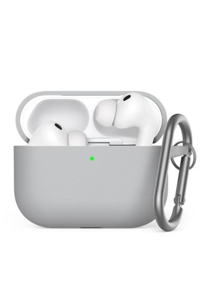 AhaStyle WG184 Θήκη Σιλικόνης Apple AirPods Pro 3 Premium με Γάντζο Γκρι