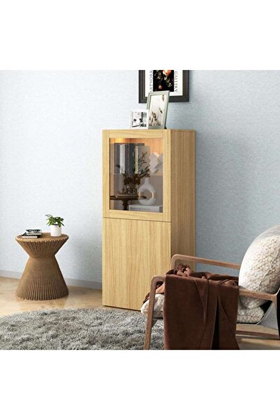 PAN HOME Bestah Entertainment Unit Low Storage Combination With Glass Doors +...