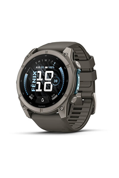 Garmin Fenix 9 51mm Titanyum Çakıl Grisi Silikon Kayışlı