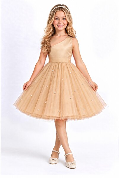 MadyaButik Girl's One Shoulder Short Dreamy Tulle Special Occasion Dress with...