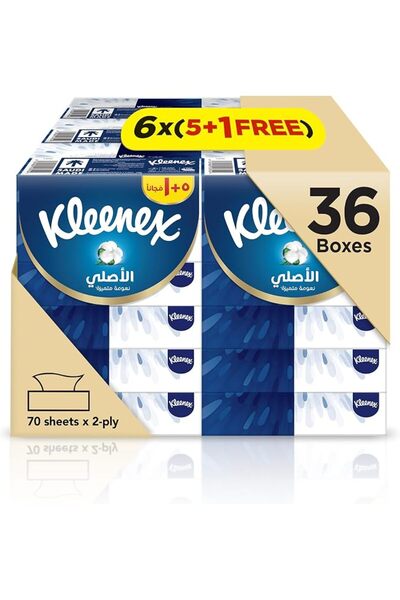 GENERAL Kleenex Facial Tissues Original Box 2-Ply Pack of 36 * 70 Tissues