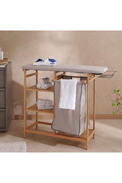 PAN HOME Stacy Multifuntional Bamboo Ironing Board Station 82x33x113cm - Natural