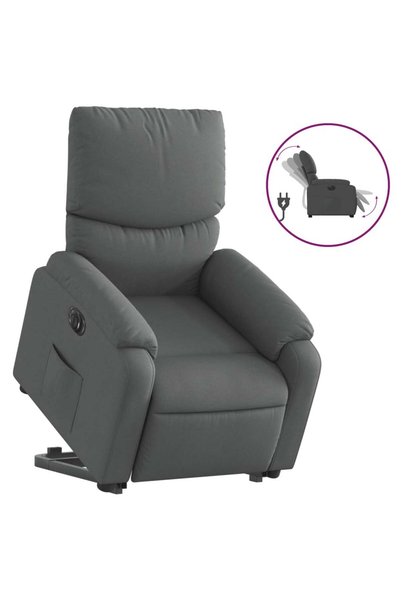 vidaxl Fotoliu electric rabatabil cu ridicare, gri închis, textil