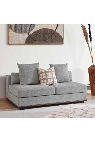 PAN HOME Monro 2 Seater Armless Sofa - Dark Grey