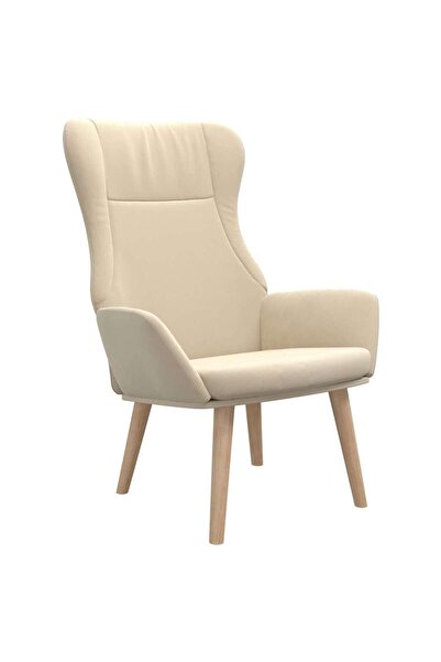 vidaxl Scaun de relaxare, crem, material textil