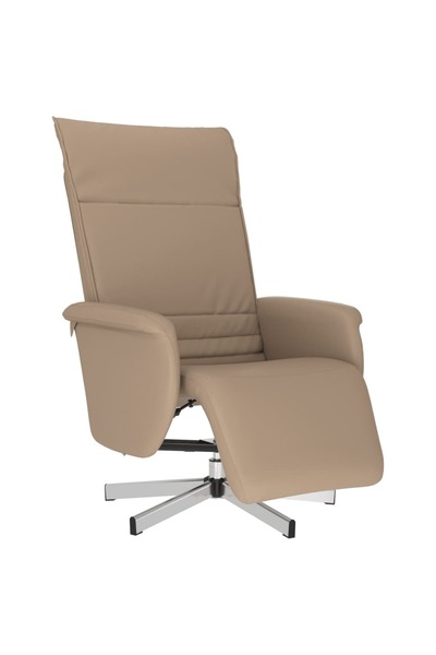 vidaxl Fotoliu rabatabil cu suport picioare cappuccino piele ecologică